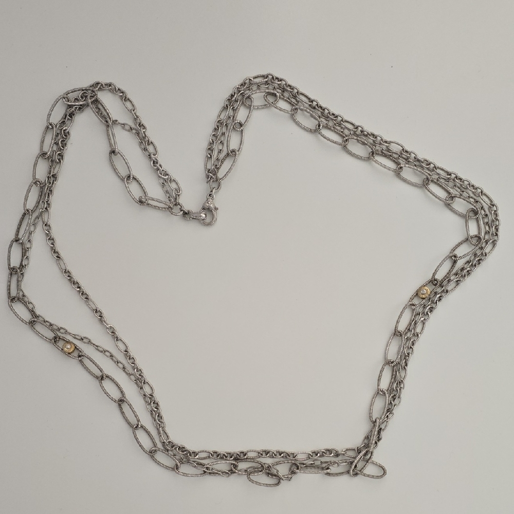 Judith Ripka Vienna Collection Silver and Gold Chain Necklace